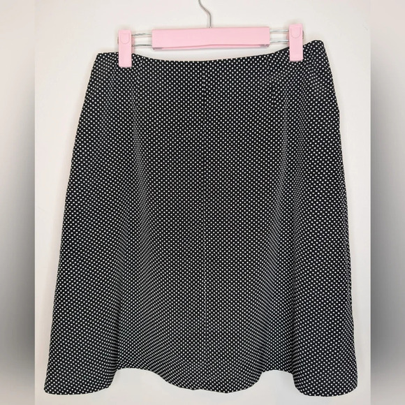 THE LIMITED Outback Red A-Line Dot Skirt Black White Polka Dots Pockets EUC S - Picture 3 of 8